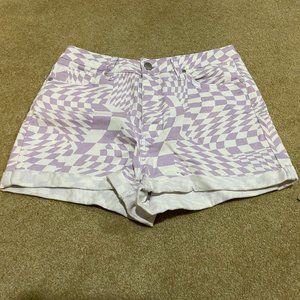 Tinseltown Purple and White Checkered Jean Shorts Size 5